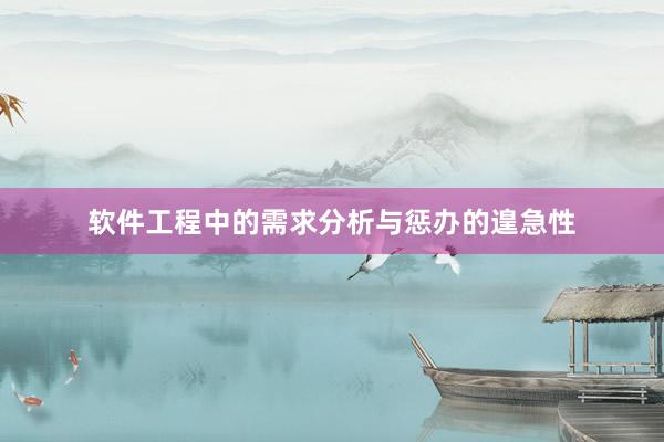 软件工程中的需求分析与惩办的遑急性